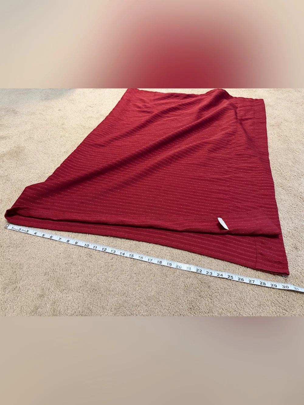 Red Textured Curtain Panel - Classic Window Drapery